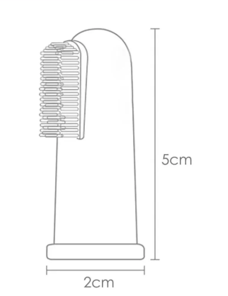 Brosse à dents doigt en silicone avec manchon - Beige