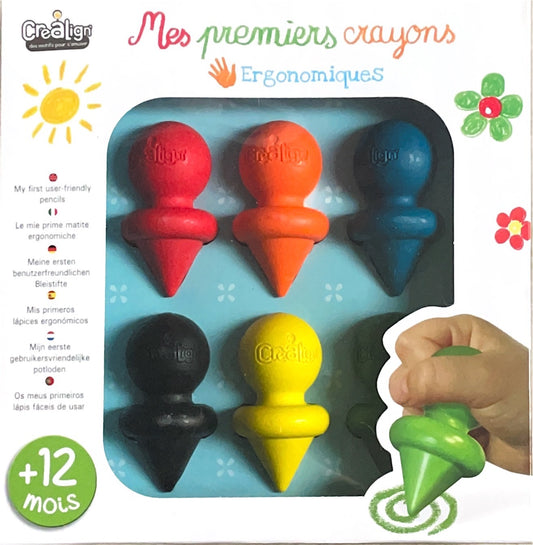 6 crayons ergonomiques